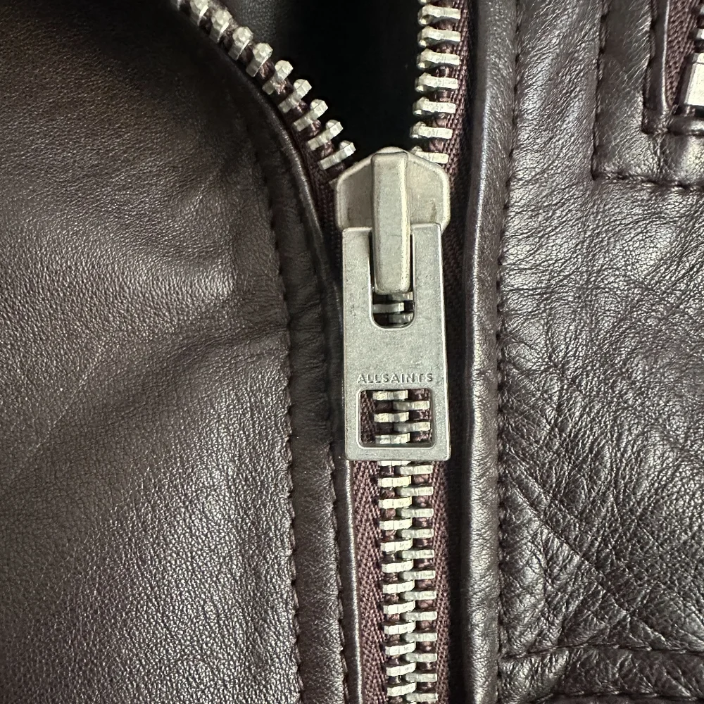 NWT All Saints Bleeker Biker Jacker - Leather - 0 - Brown - Picture 4 of 8